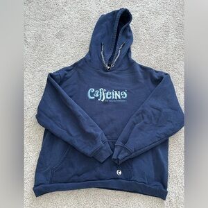 VINTAGE 90s Caffeine brand hooded sweatshirt RARE size L oversized